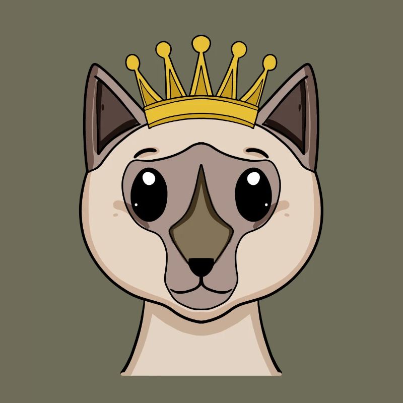 Cat with crown - Siamese cat with crown