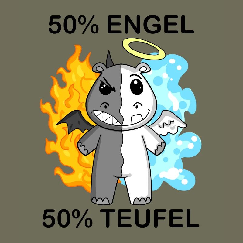 Nilpferd - Engel und Teufel