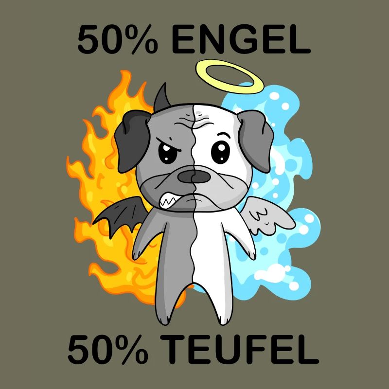 Hund Mops - Engel und Teufel