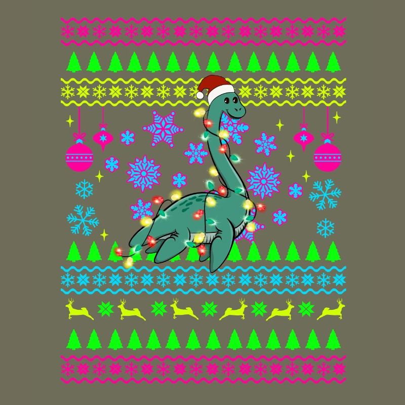Weihnachtsdino mit Lichtern