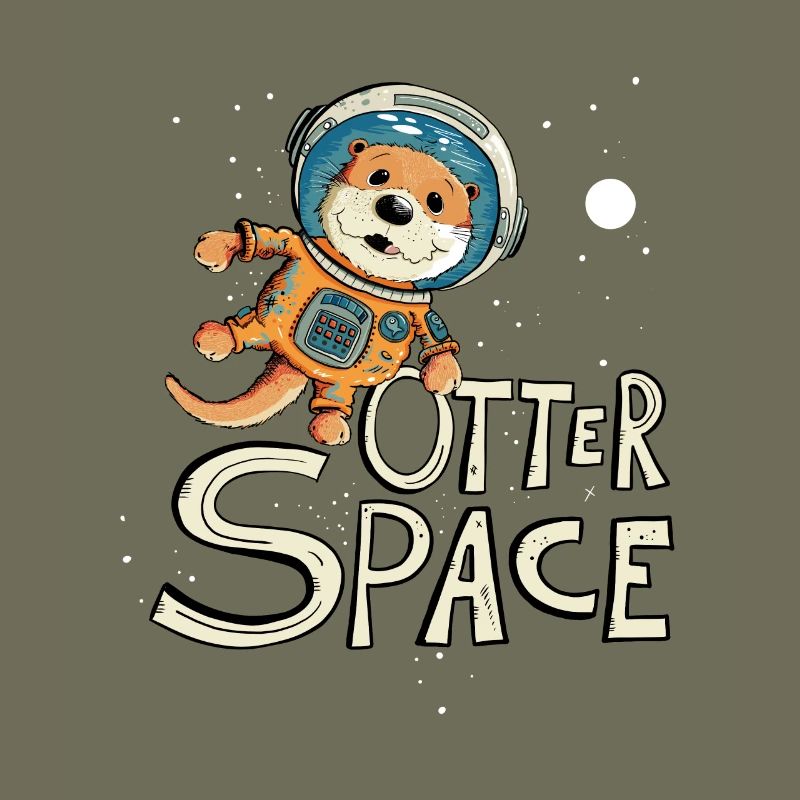 Otter Space Otter as astronaut in space