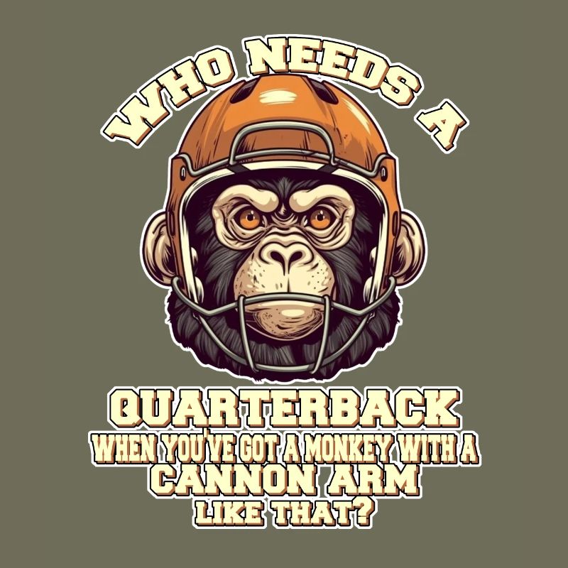 Motivierender Quaterback Affe