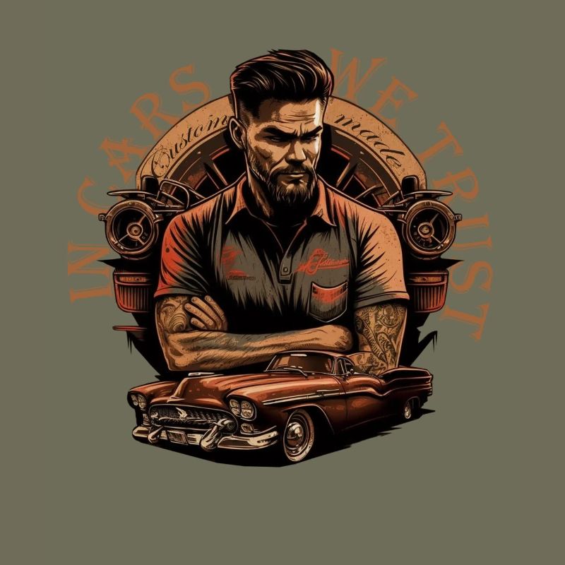 Oldtimer avec lettrage