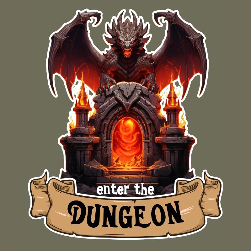 Enter the Dunegon Rollenspiel Tor Drache