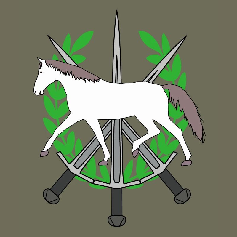 Lorbeerkranz Ritter Schwerter Held Pferd Held