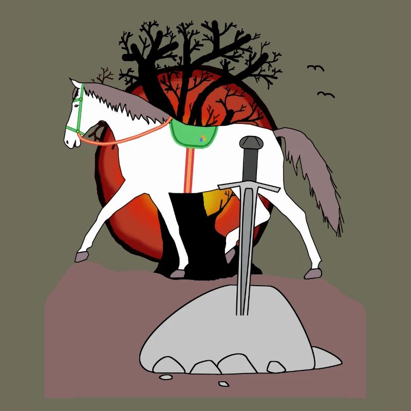 Fairy Tale Heroes Fable Stone Sword Warrior Knight