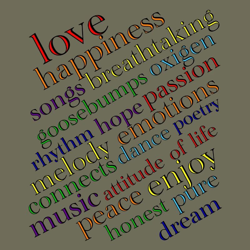 Regenbogen Typografie Lebensfreude