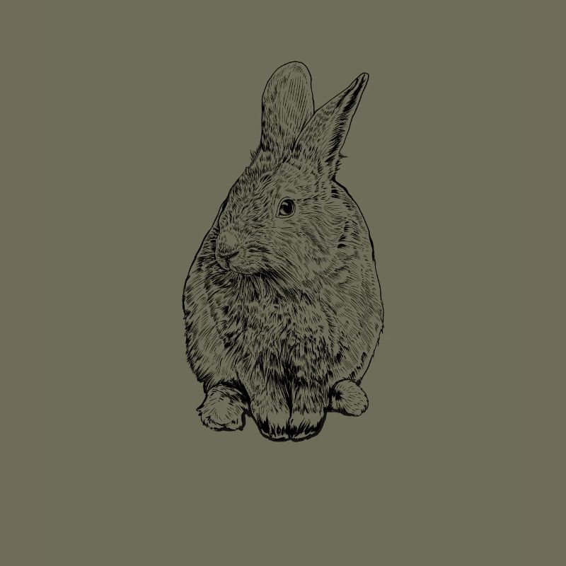 Line Drawing - Rabbit