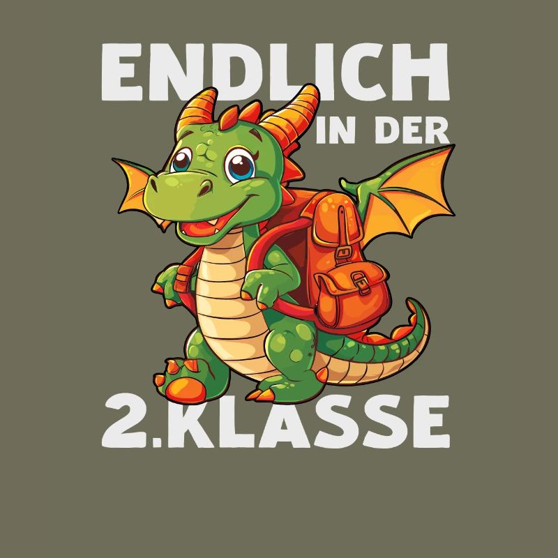 Drache 2 Klasse Jungen Mädchen Einschulung Schule