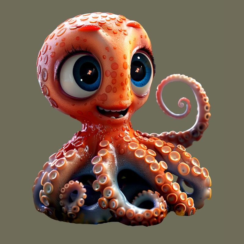 Octopus Small Octopus Cuttlefish Cute Octopus