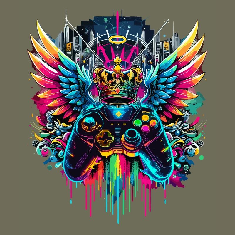Gaming King Controller Wings Graffiti