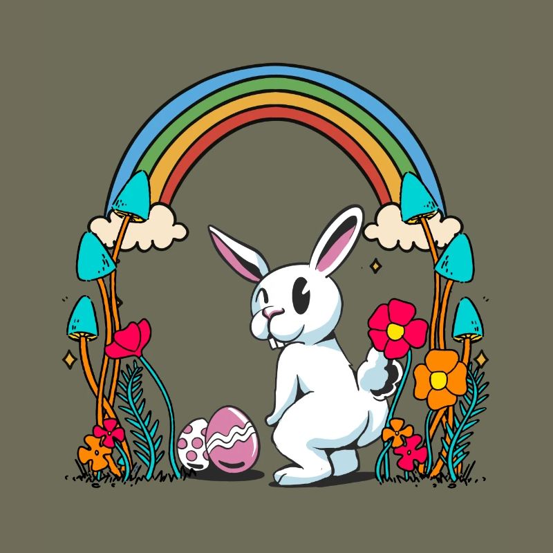 Easter Bunny Easter Eggs Rainbow Child Kids Bunny
