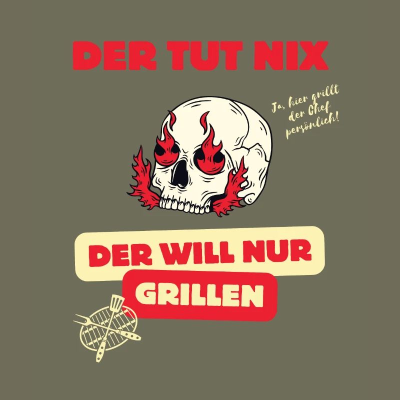 Skull und Grillspruch Design