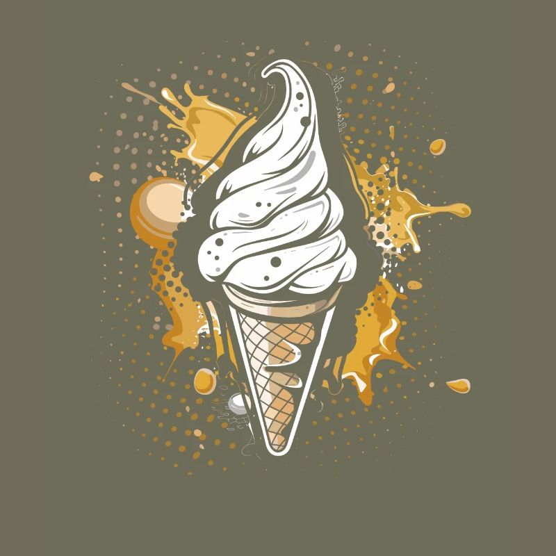 Cornet de crème glacée Éclaboussures de couleur