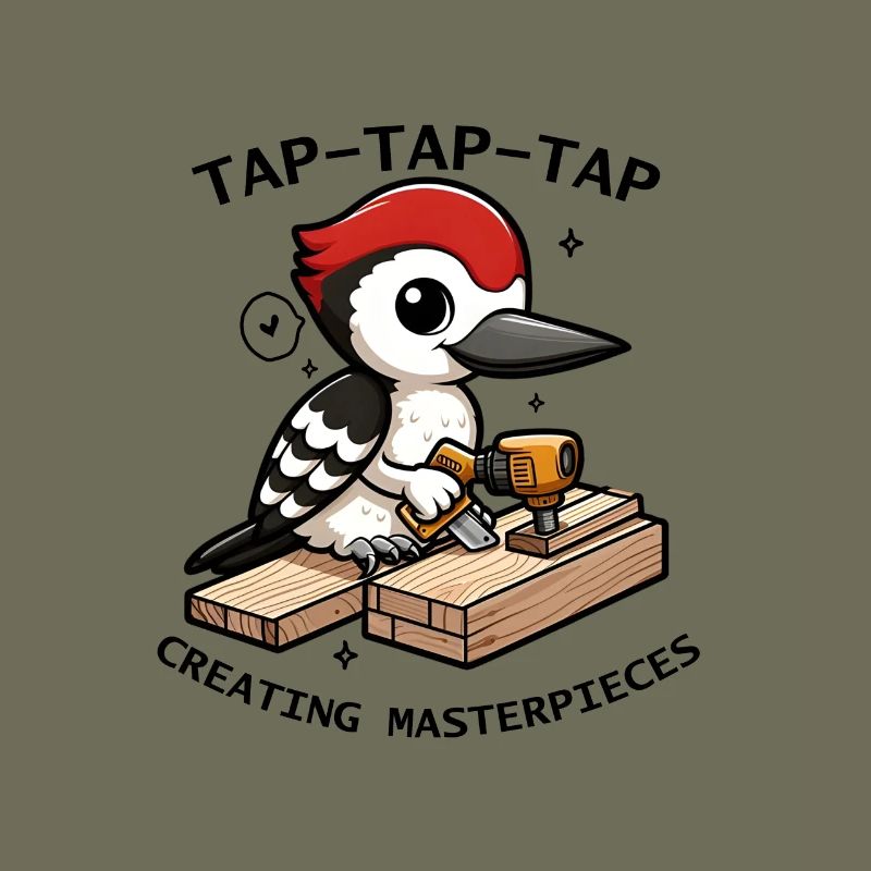 Woodwork Drilling Stork Illustration