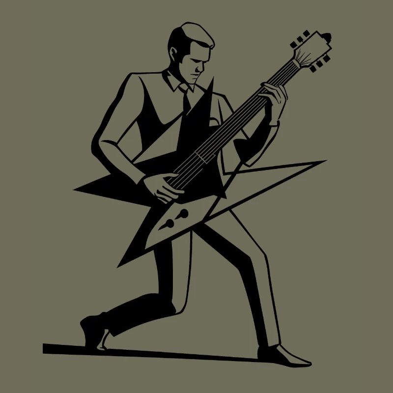 Dessin de guitariste emblématique