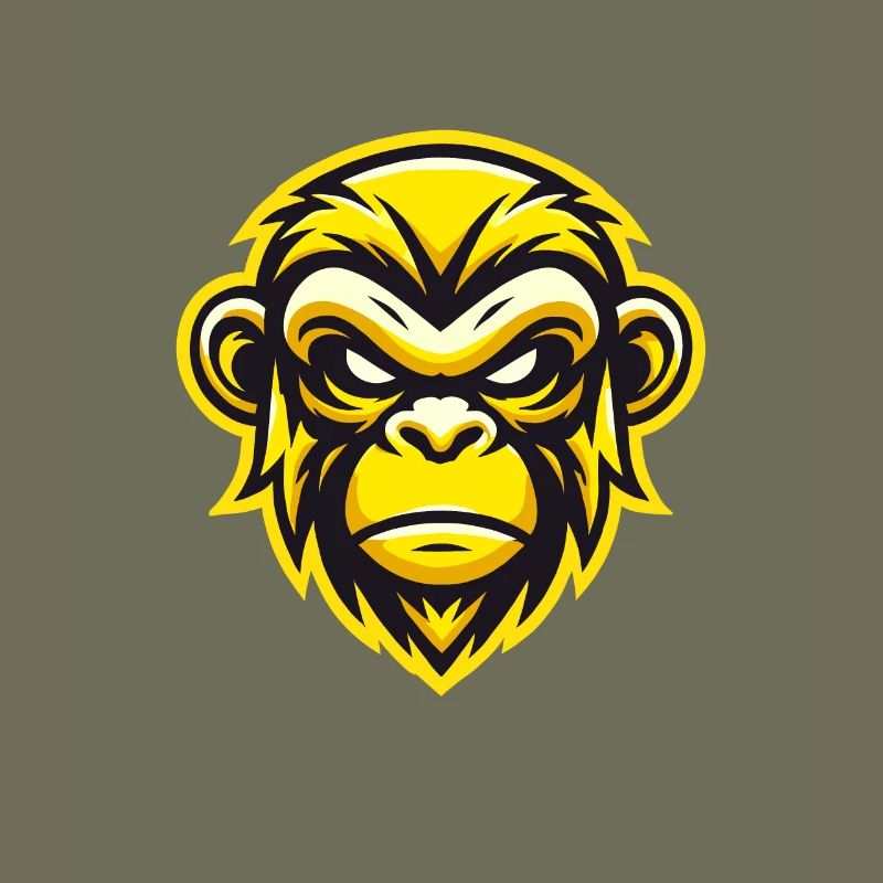 Conception de visage de singe féroce jaune