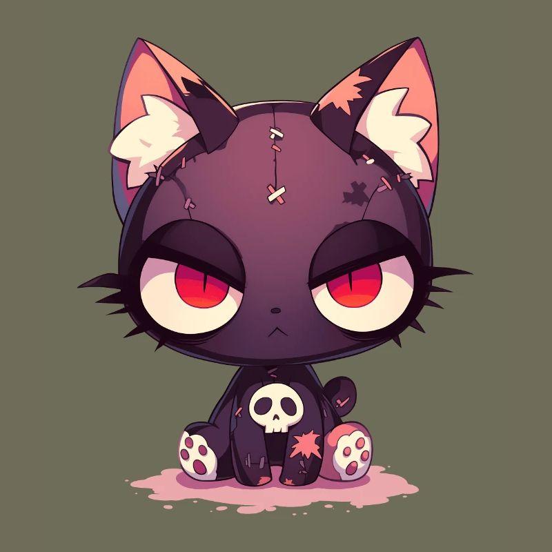 Goth Cat Gothic Puppe Katze Grunge Geschenk