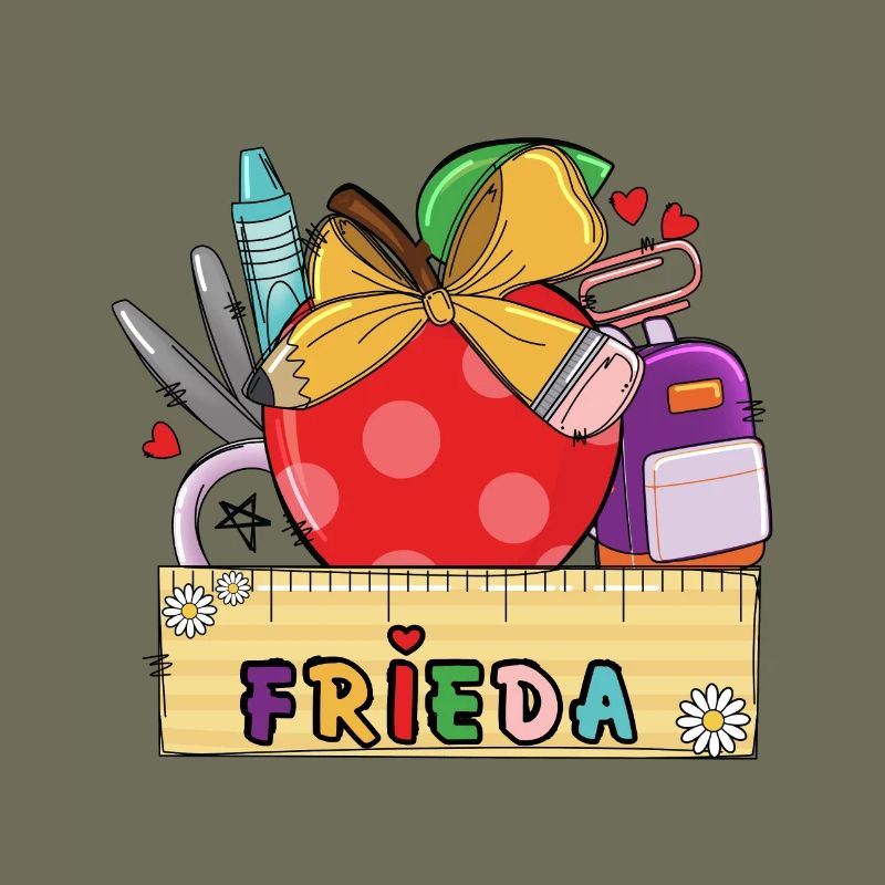 Personalisierte Schultasche mit Name Frieda