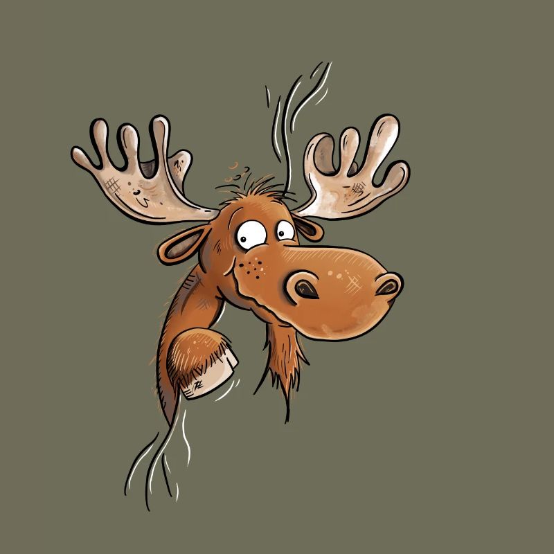 Funny Moose Head I Moose I Deer Reindeer