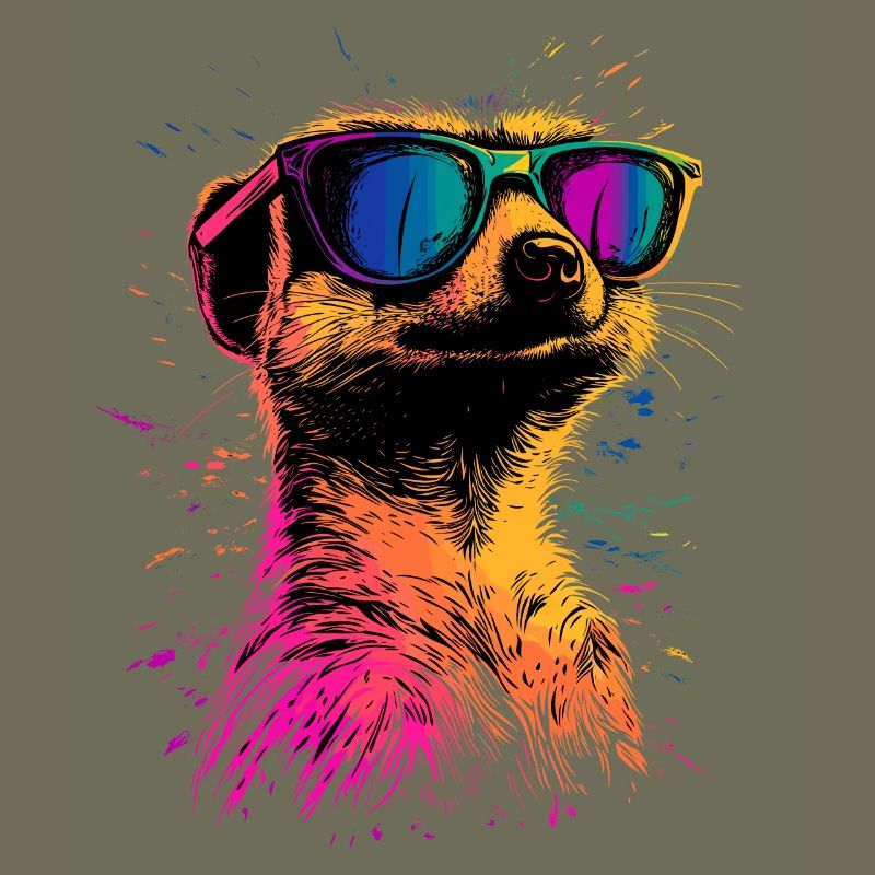 Erdmännchen Sonnenbrille Bunt Süßes Erdmännchen