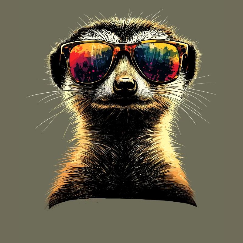 Erdmännchen Sonnenbrille Bunt Süßes Erdmännchen