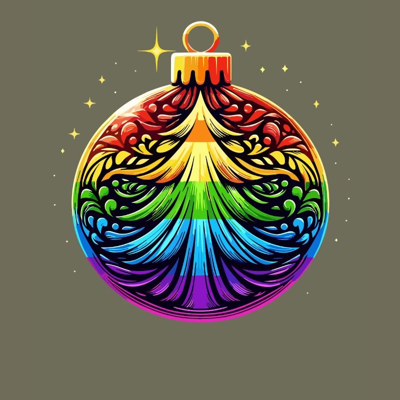 Regenbogen Weihnachtskugel mit Tannenbaum Ornament
