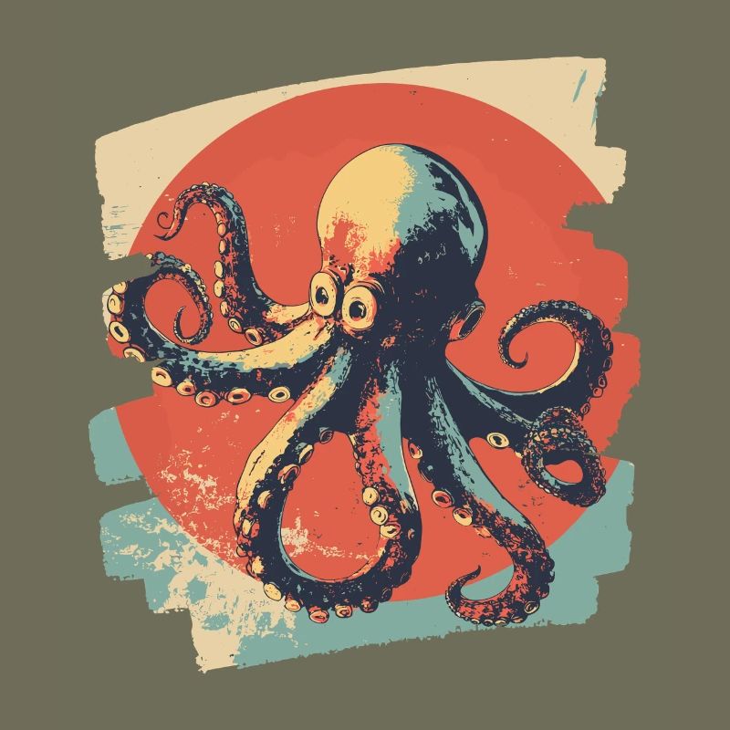 Pieuvre Octopus Rétro