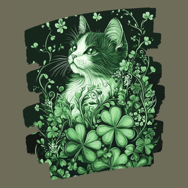 Chat trèfle de la Saint-Patrick