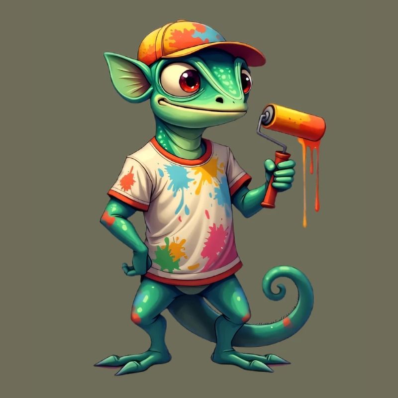 Chameleon as a painter