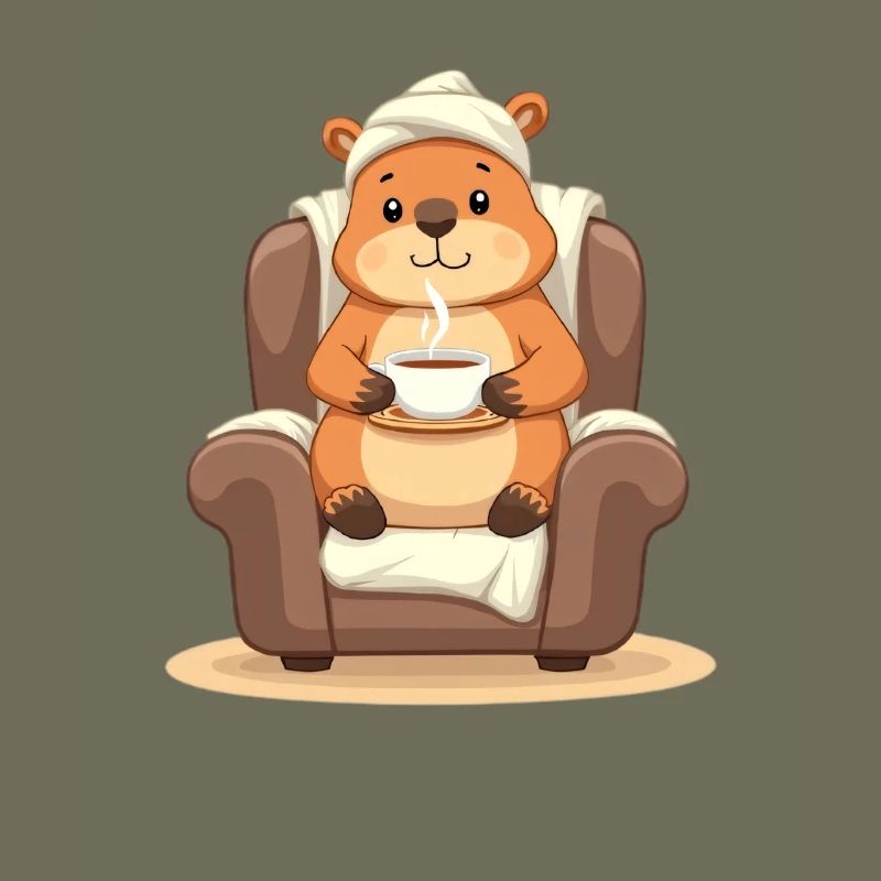 Cuddly bear with teacup