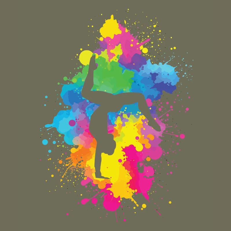 Acrobaties avec explosion de couleurs
