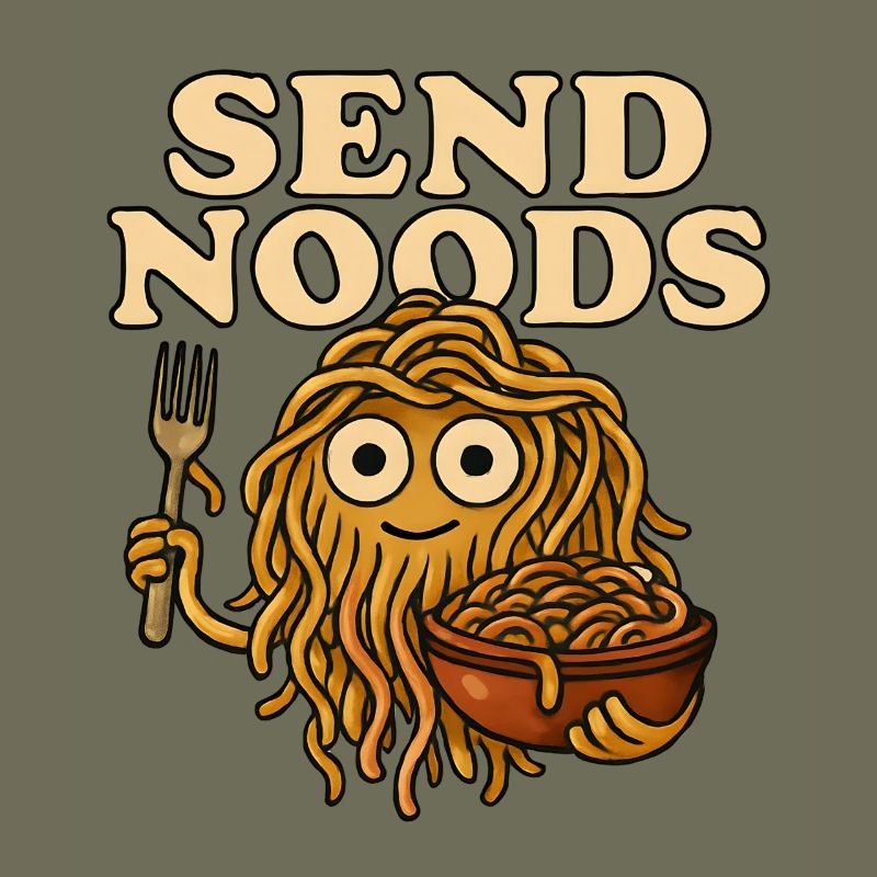 Noodle monster with a message