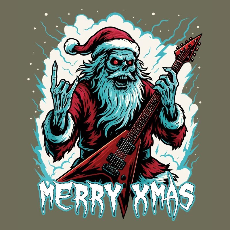 Santa Doom mit E-Gitarre