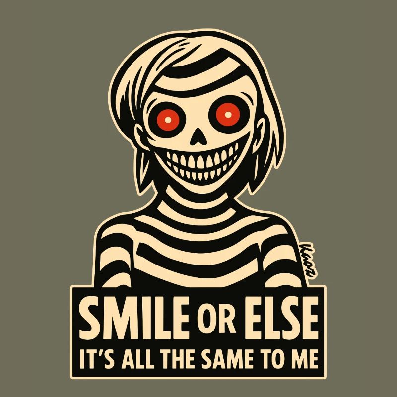 Skeletal smile with message