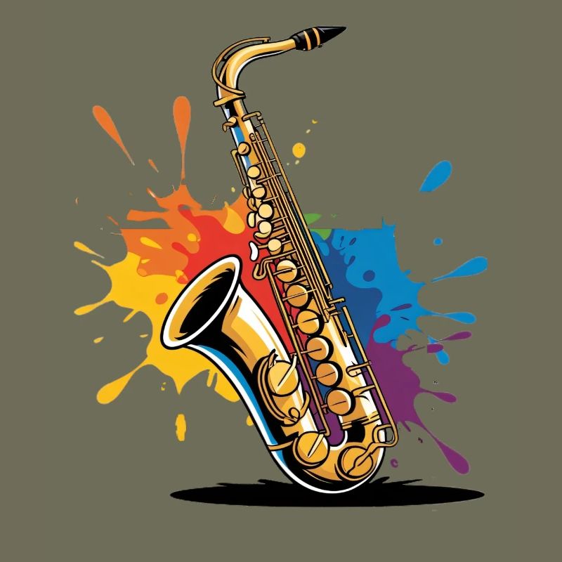 Expressionistische Saxophon Kunstdruck