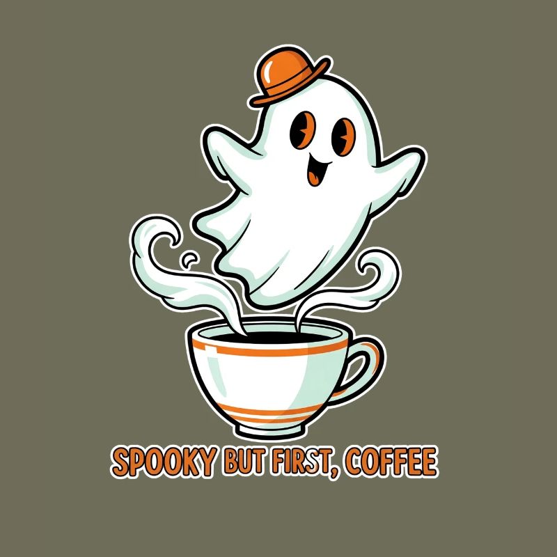 Spukiger Geist mit Kaffee