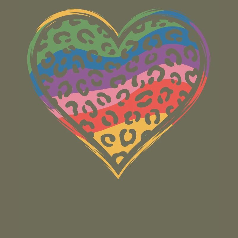 Regenbogen Leopard Herz Design