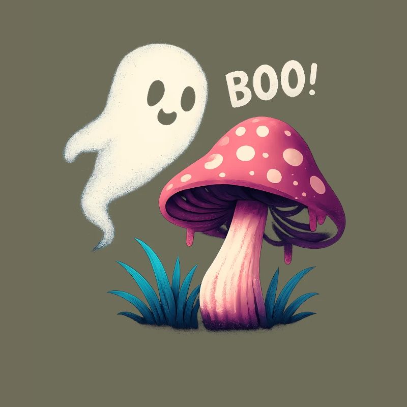 Mystical mushroom with ghost accent