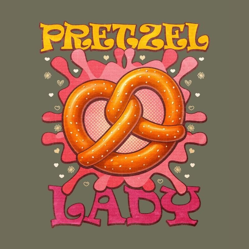 Kunterbunter Bretzel mit Mädchen-Slogan