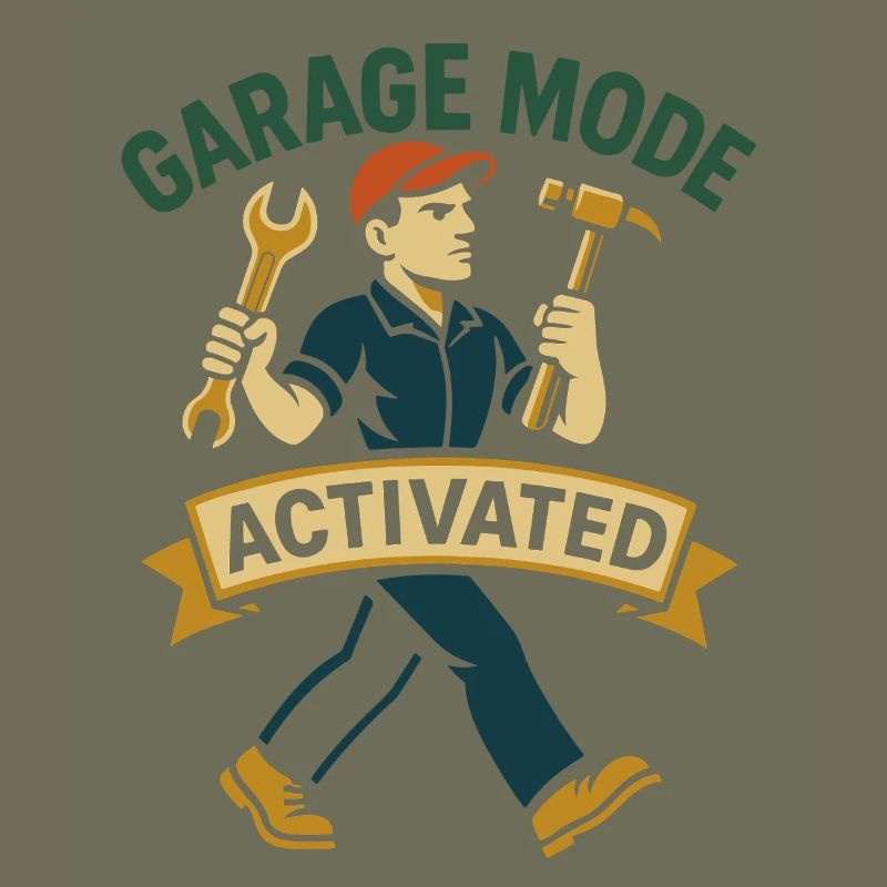 Garage Mode Activated Mechanic Funny Saying