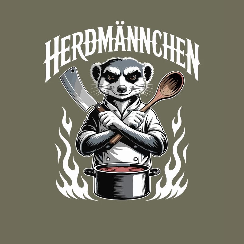 Herdmännchen kochen lustiger Koch Herdmännchen