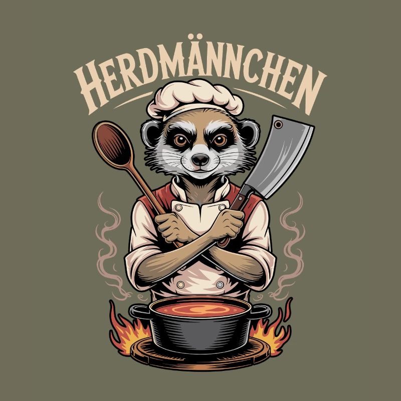Herdmännchen kochen lustiger Koch Herdmännchen