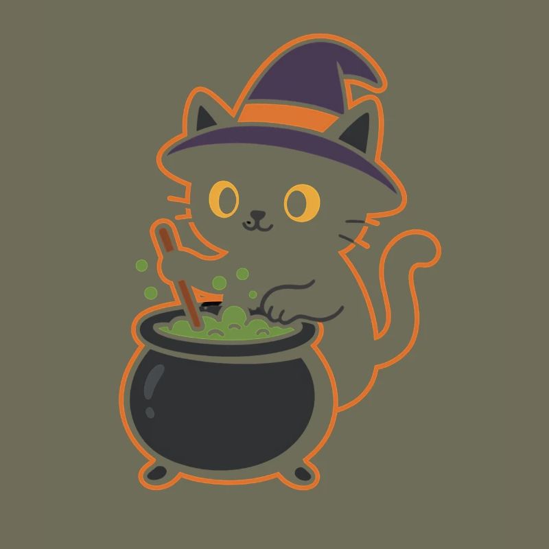 Cat Witch Potion Magic Design