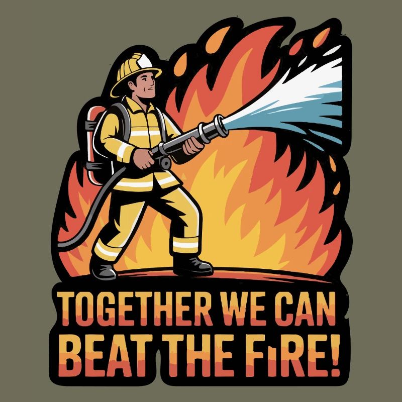 Firefighter Unity Inspirational Design