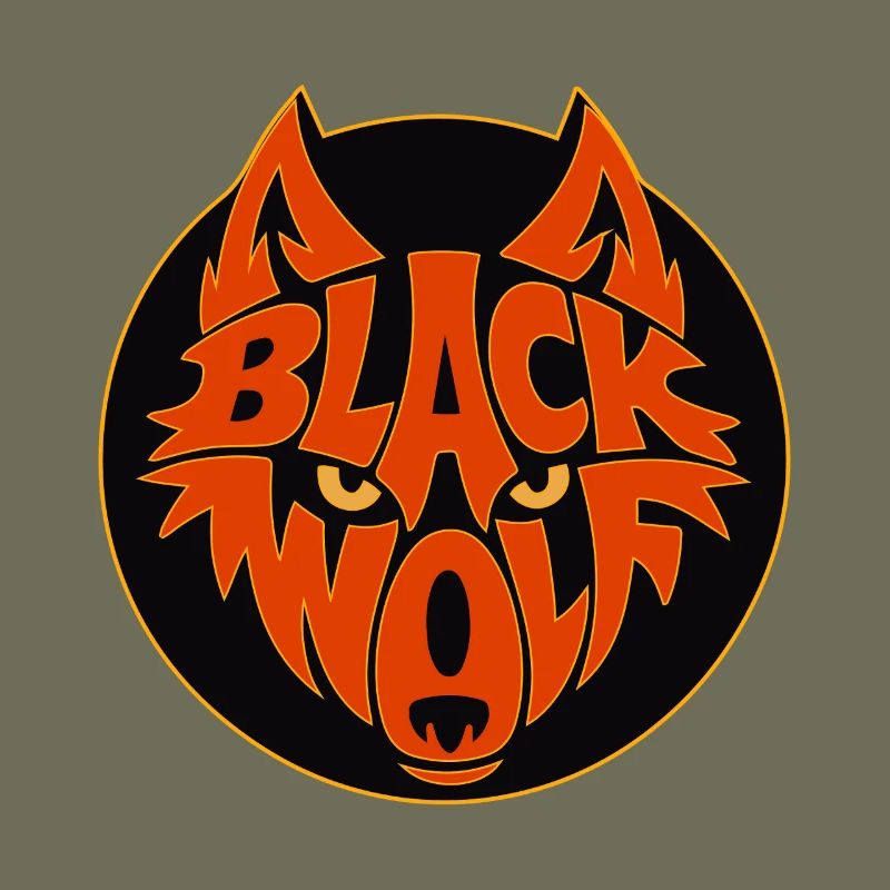 Schwarzer Wolf Retro-Grafik