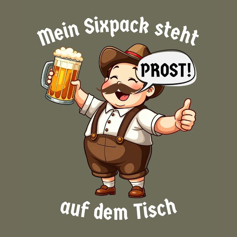 My six-pack is on the table Bavarian saying