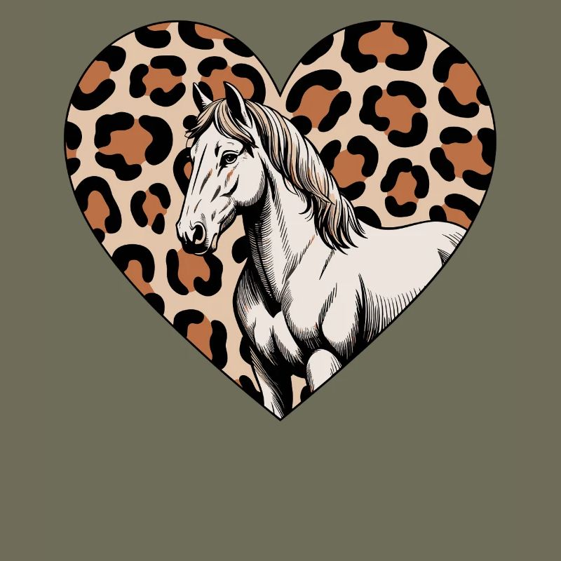 Cœur de léopard avec cheval