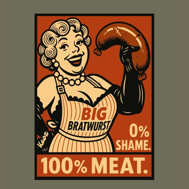 Retro-Bratwurst-Lebensmittelillustration