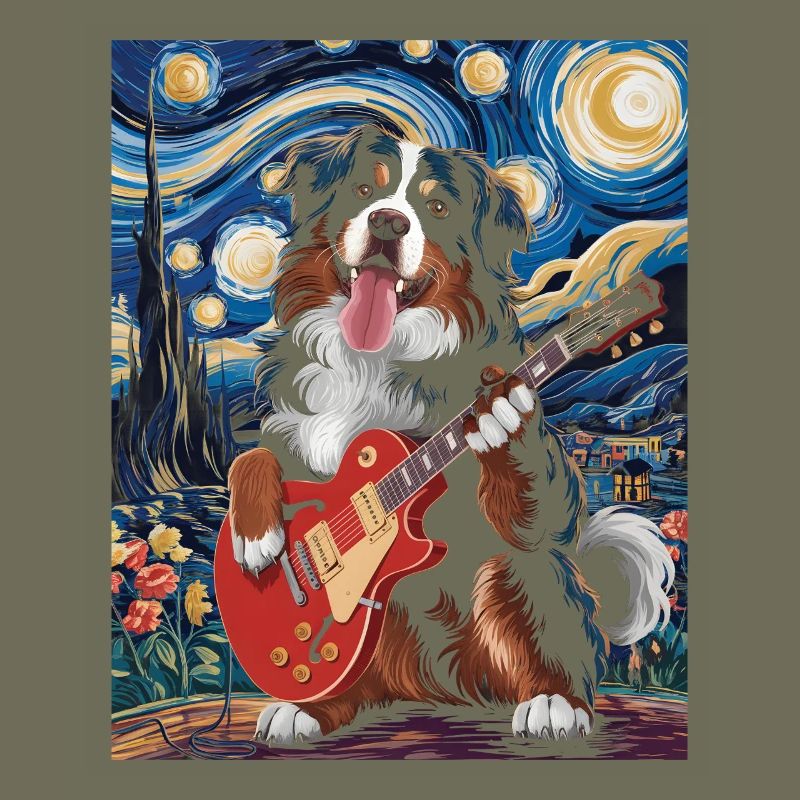 Hunde Starry Night Stil